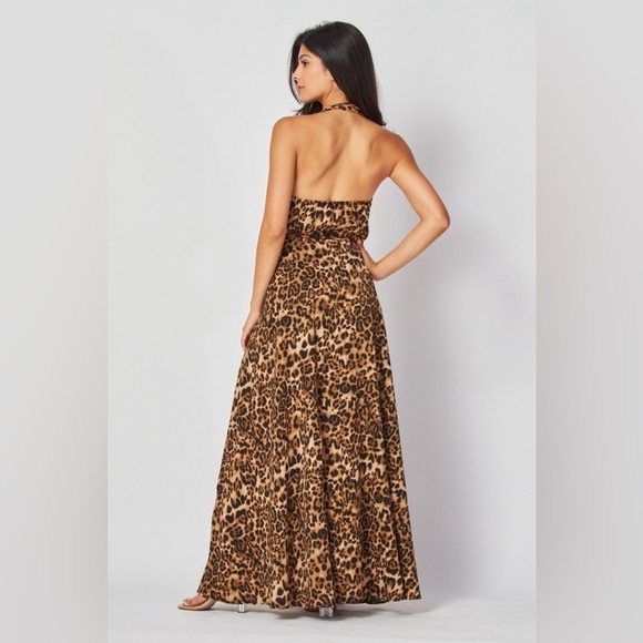 19. Leopard Print Halter Maxi Dress - Picture 5 of 5